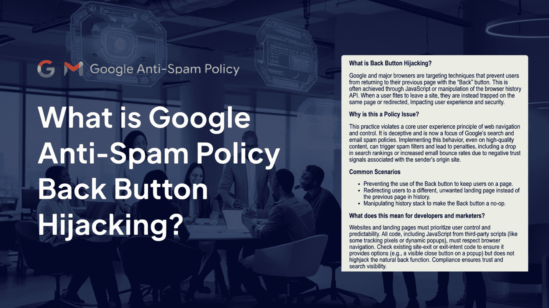 Google Anti Spam Policy - Back Button Hijacking